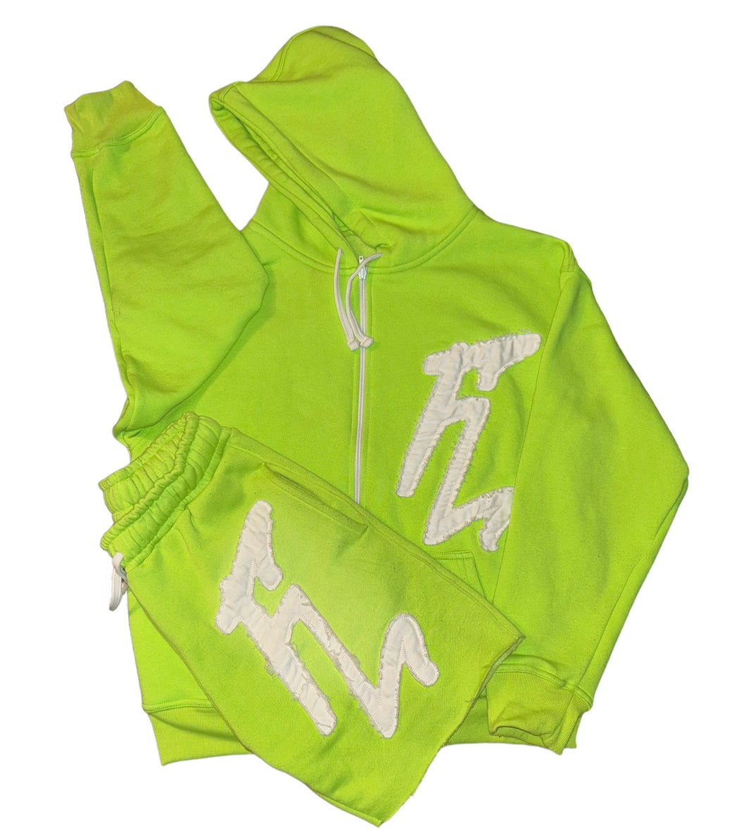 Lime Green FL Hoodie and Short Set